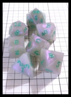 Dice : Dice - Dice Sets - Gamescience Opal with Aqua - Gen Con Aug 2013